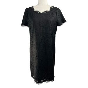 Joie Shift Dress Medium Black Floral Lace Susina